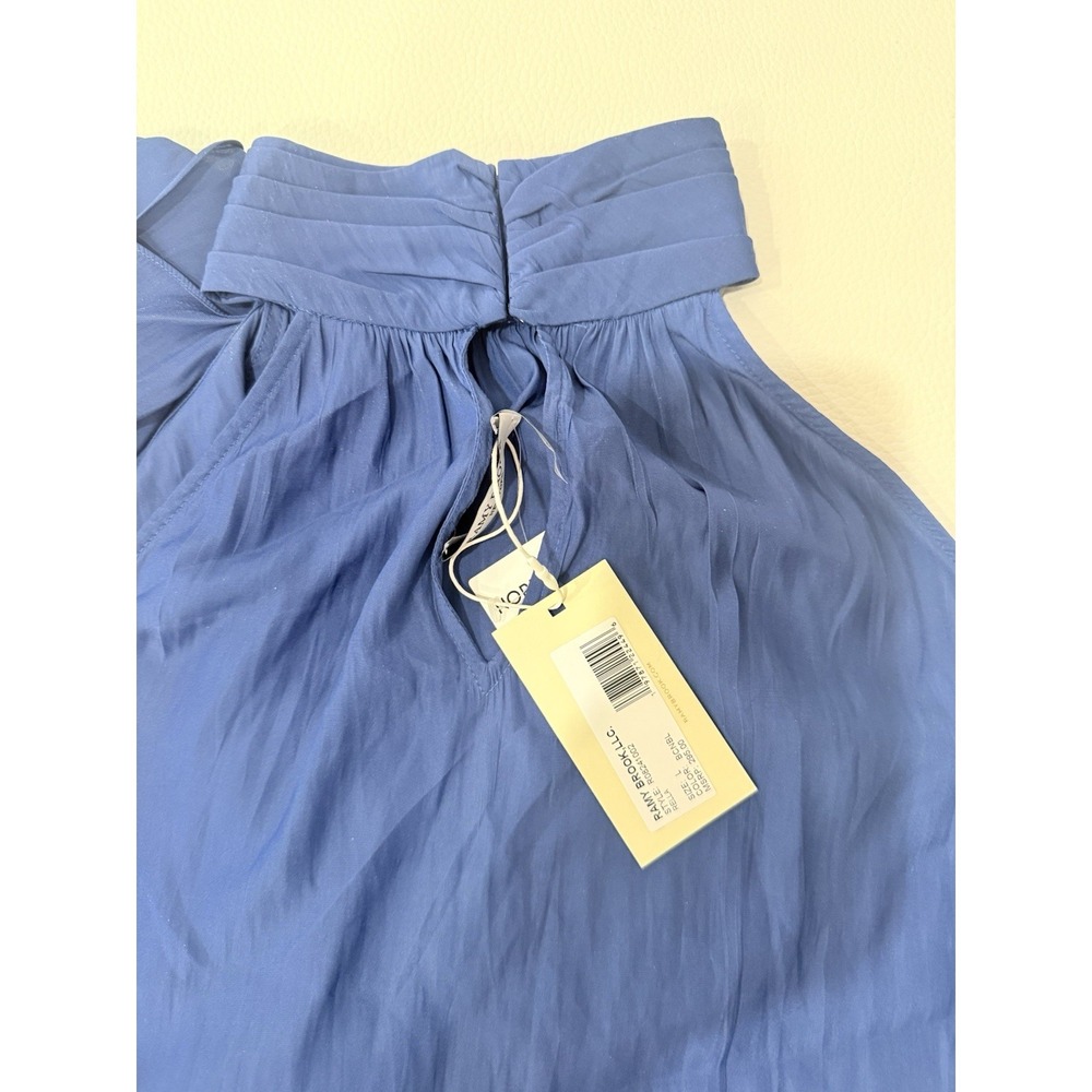 NWT Ramy Brook Rella High Neck Ruffle Halter Top Navy Size L - Picture 5 of 8
